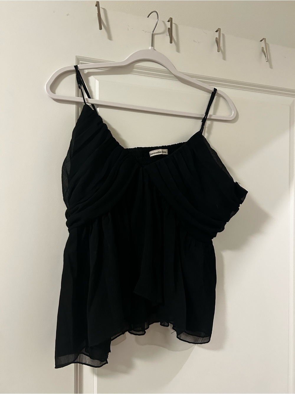 Abercrombie & Fitch Black Chiffon Spaghetti-Strap Camisole